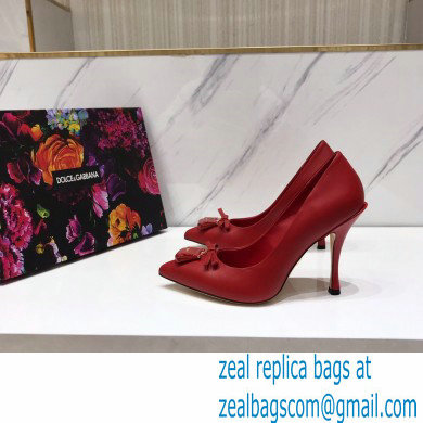 Dolce  &  Gabbana Thin Heel 10.5cm Leather Sicily Pumps Red 2021